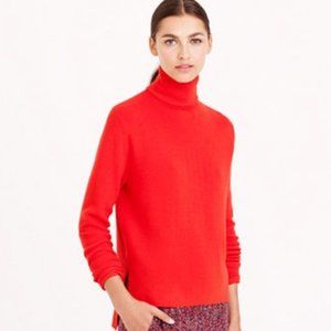 J. Crew Side Slit Super Soft Turtleneck Red XXL